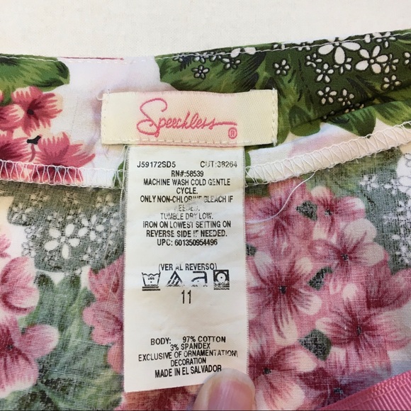 VTG 90s Speechless Floral Midi Skirt with Ribbon Waist, 11 - Picture 9 of 9